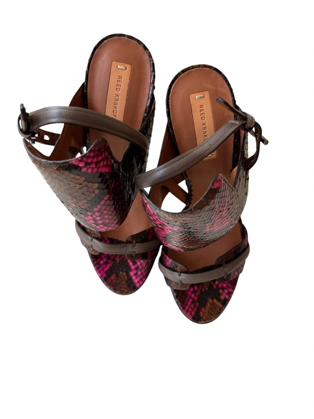 Reed Krakoff Snakeskin Platform Sandals – Size 37 – Made in Italy – Never Worn